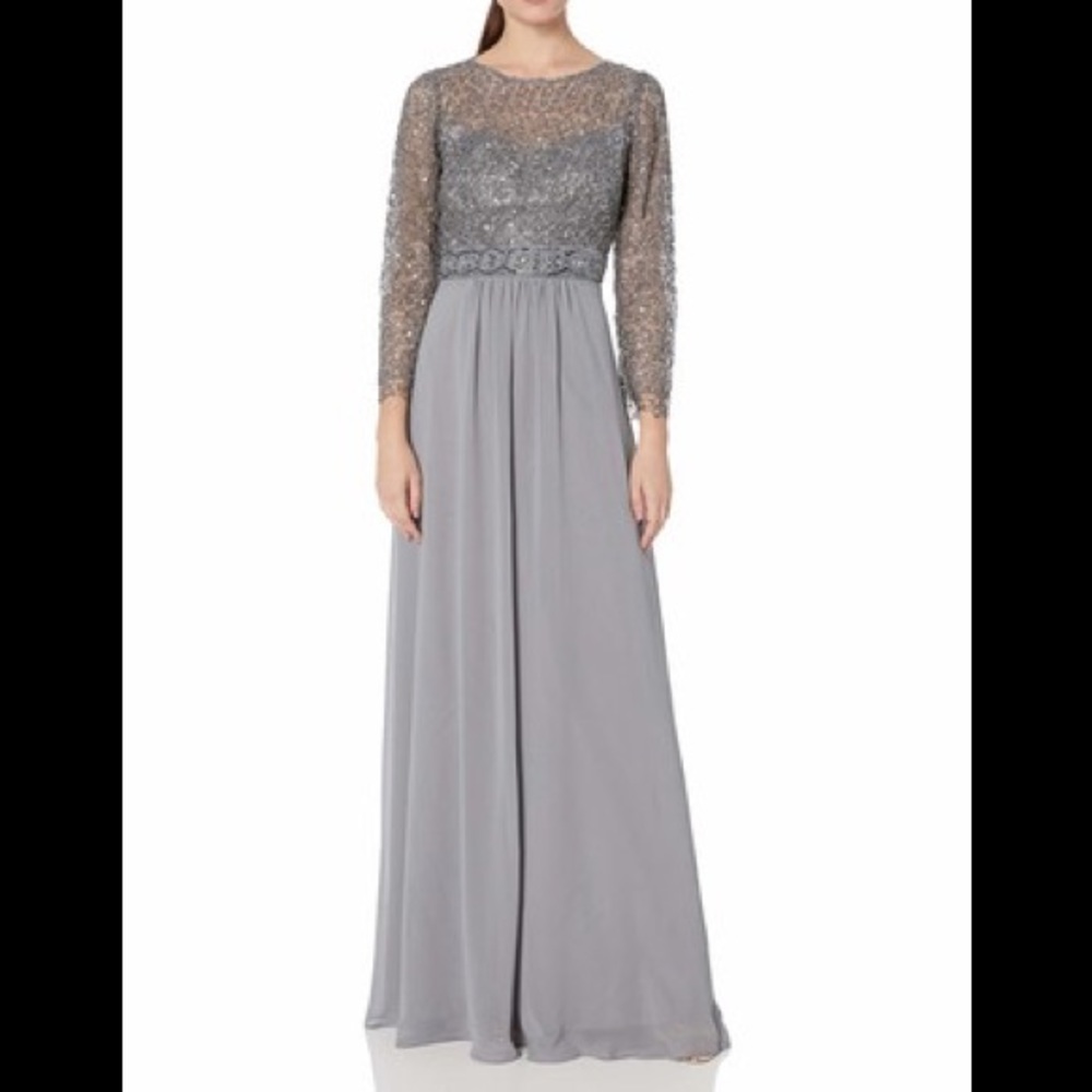 Decode Beaded Illusion Gown with Sequins